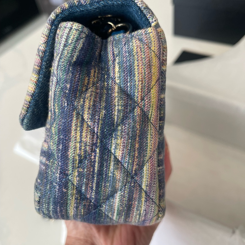 Chanel Blue and Gold Quilted Crossbody Bag Mini - Picture 4 of 15